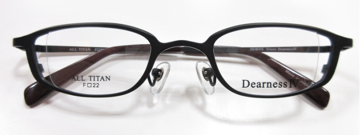 レンズカラーブラック強度近視用メガネ -10.0 Dearness Ⅳ サイズF(40)□22